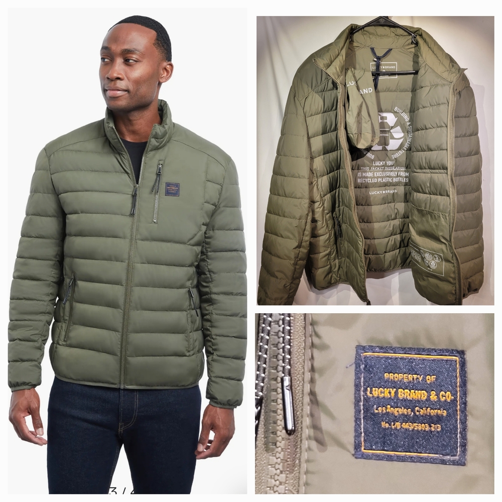 NWT Lucky Brand 2XL Olive Puffer Jacket